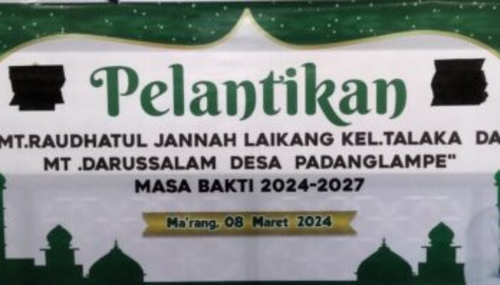 Pelantik Pengurus Badan Kontak Majelis Taklim Di Kec. Ma’rang Kab. Pangkep Priode 2024-2027