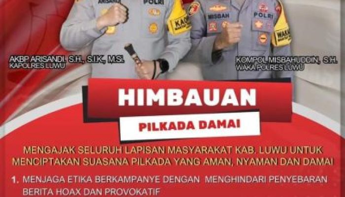 Jelang Pilkada Serentak, Kapolres Luwu Sampaikan Himbauan Kamtibmas.