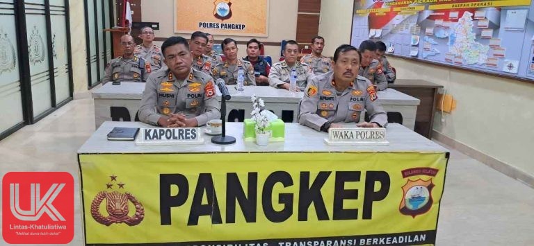 Kapolres Pangkep Ikuti Zoom Meeting Anev Kapolda Sulsel