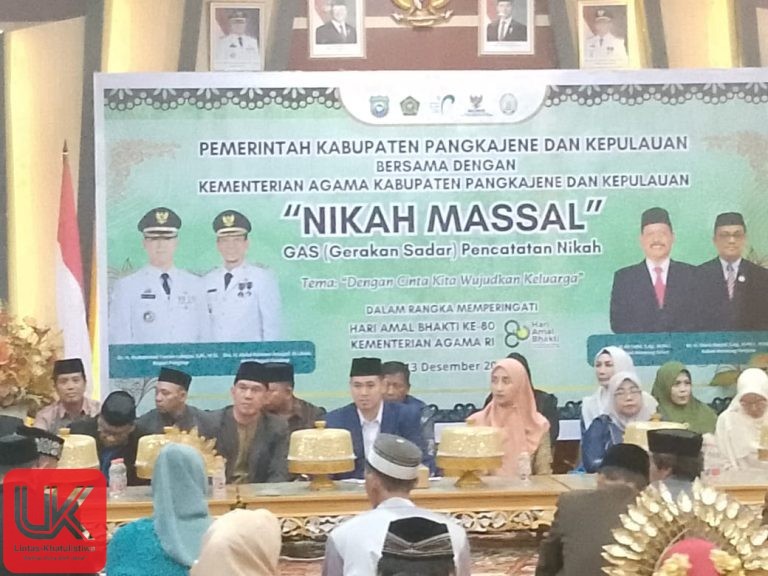 Hari Bakti Kemenag ke 80, Pangkep Gelar Nikah Massal Tingkatkan Kesadaran Pencatatan Sipil