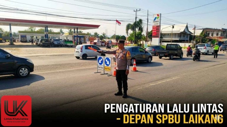 Pengamanan Arus Mudik, Personel Polsek Ma’rang Gatur Lalin di Depan SPBU Laikang