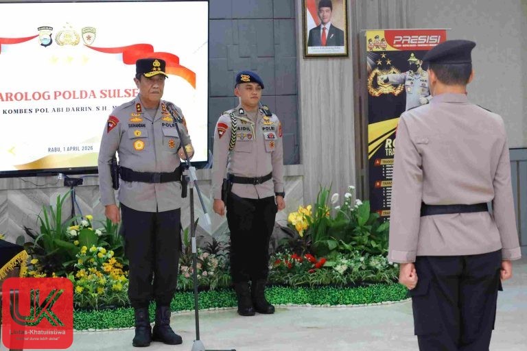 Kapolda Sulsel Pimpin Upacara Penyerahan Jabatan Karolog Polda Sulsel dalam Rangka Purna Tugas