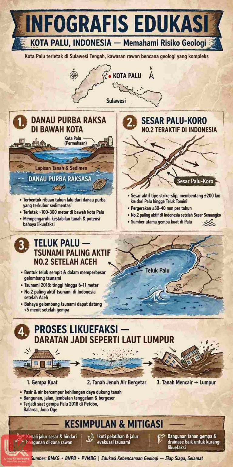 MISTERI DANAU PURBA RAKSASA DI BAWAH KOTA PALU: DUDUK DI ATAS SESAR NO.2 TERAKTIF DAN TELUK TSUNAMI KEDUA SETELAH ACEH