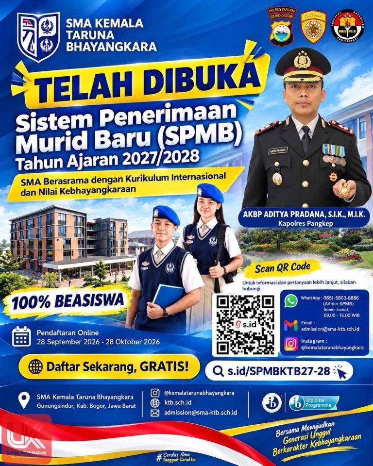 Kapolres Pangkep Dukung SPMB SMA Kemala Taruna Bhayangkara Tahun Ajaran 2027/2028, Beasiswa 100 Persen