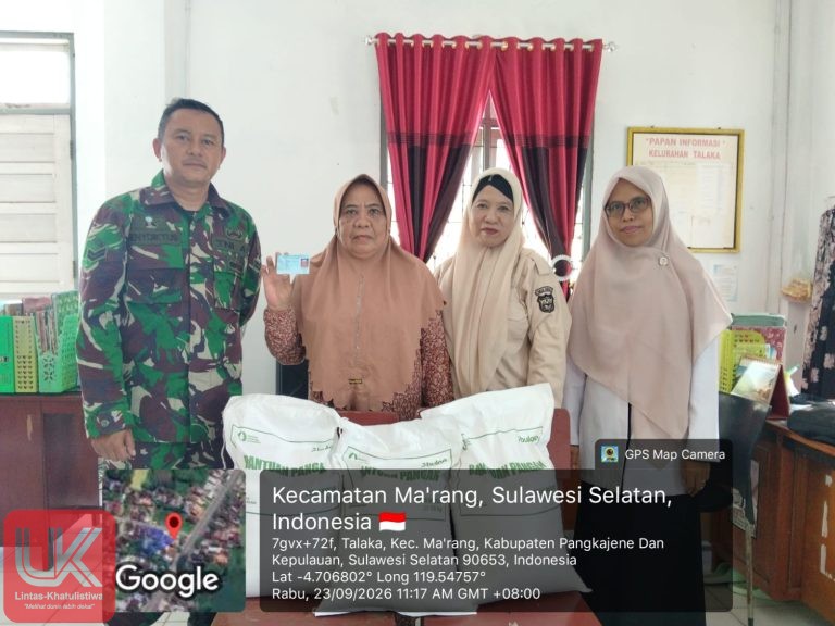 Babinsa Kelurahan Talaka Dampingi Penyaluran Bantuan Pangan 1.911 Karung untuk Warga