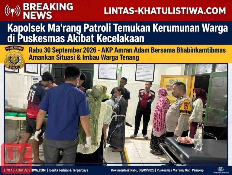 Kapolsek Ma’rang Sementara Patroli, Temukan Kerumunan Warga di Puskesmas Akibat Kecelakaan