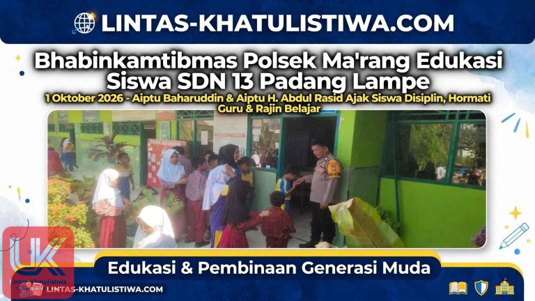 Bhabinkamtibmas Polsek Ma’rang Edukasi Siswa SDN 13 Padang Lampe