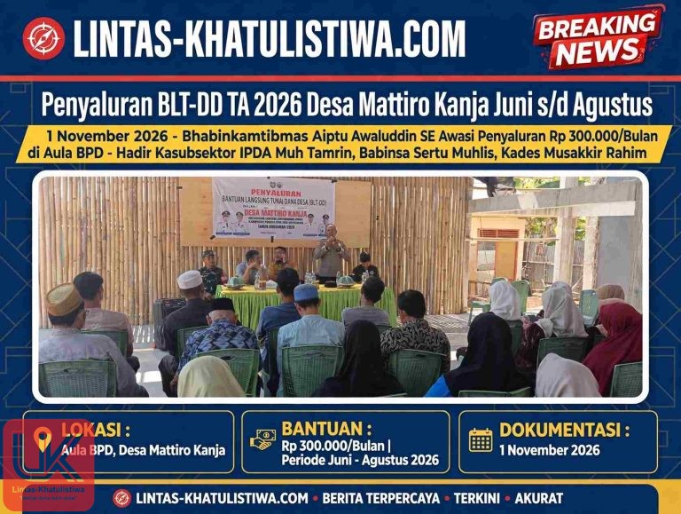 Penyaluran BLT-DD TA 2026 Desa Mattiro Kanja Juni s/d Agustus Dikawal Bhabinkamtibmas