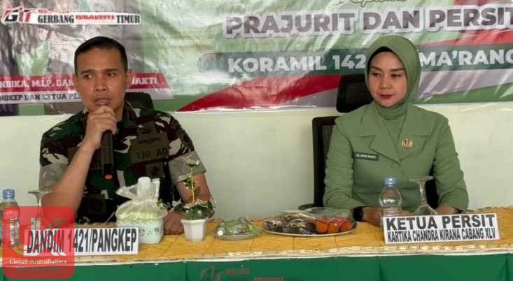 Letkol Czi Bhakti Yuhandika, S.IP., M.I.P., bersama Ketua Persit KCK Cabang, melaksanakan kunjungan kerja ke Koramil 1421-05/Ma’rang