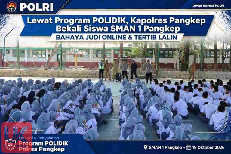 Lewat Program POLIDIK, Kapolres Pangkep Bekali Siswa SMAN 1 Pangkep Bahaya Judi Online dan Tertib Lalin