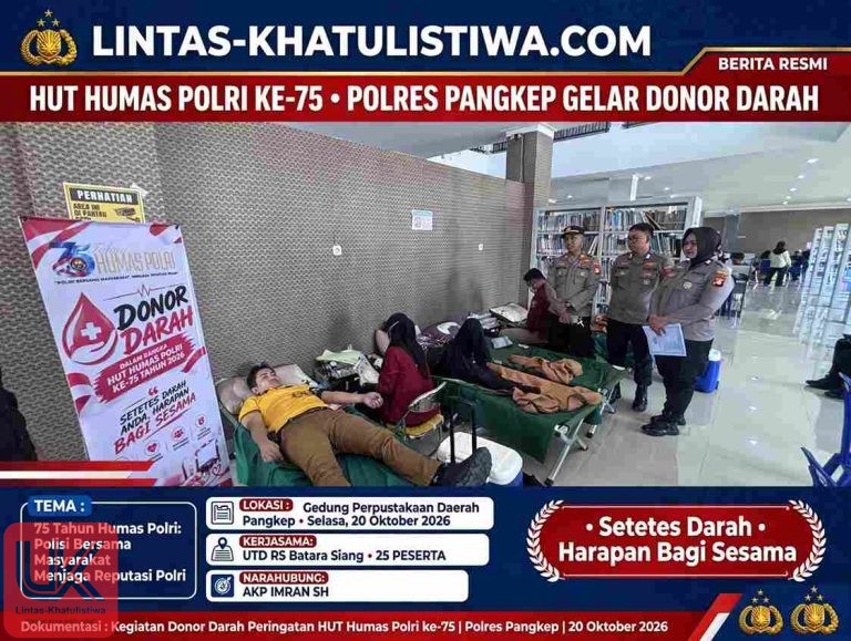 HUT HUMAS POLRI KE-75: Polres Pangkep Gelar Donor Darah