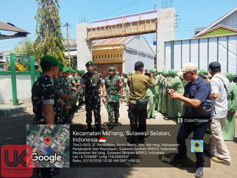 Letkol Czi Bhakti Yuhandika, S.IP., M.I.P., bersama Ketua Persit KCK Cabang, melaksanakan kunjungan kerja ke Koramil 1421-05/Ma’rang