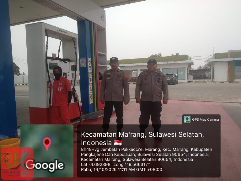 Polsek Ma’rang Pantau Ketersediaan Stok BBM di SPBU Ma’rang