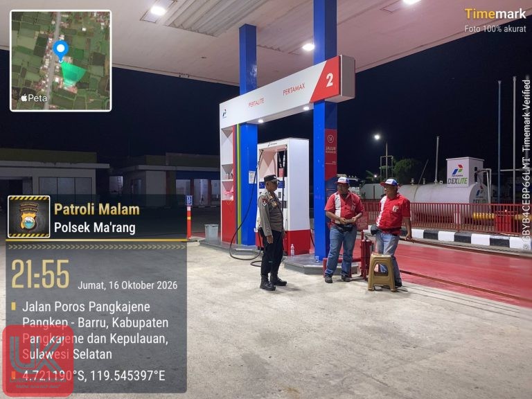 Pertalite dan Solar Habis, Polsek Ma’rang Pantau Ketersediaan BBM di SPBU Laikang