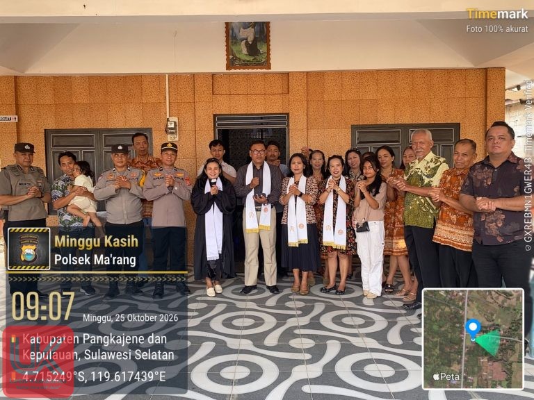 Minggu Kasih, Polsek Ma’rang Sambangi Jemaat Gereja Padang Lampe, Sampaikan Imbauan Cegah Kebakaran dan Layanan 110